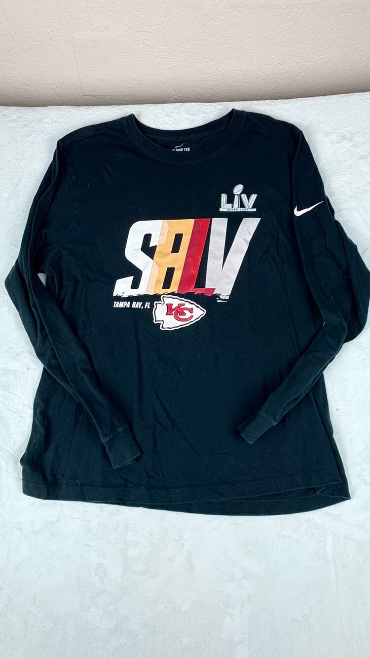 Nike Black Long Sleeve Kansas City Chiefs Super Bowl LIV tee